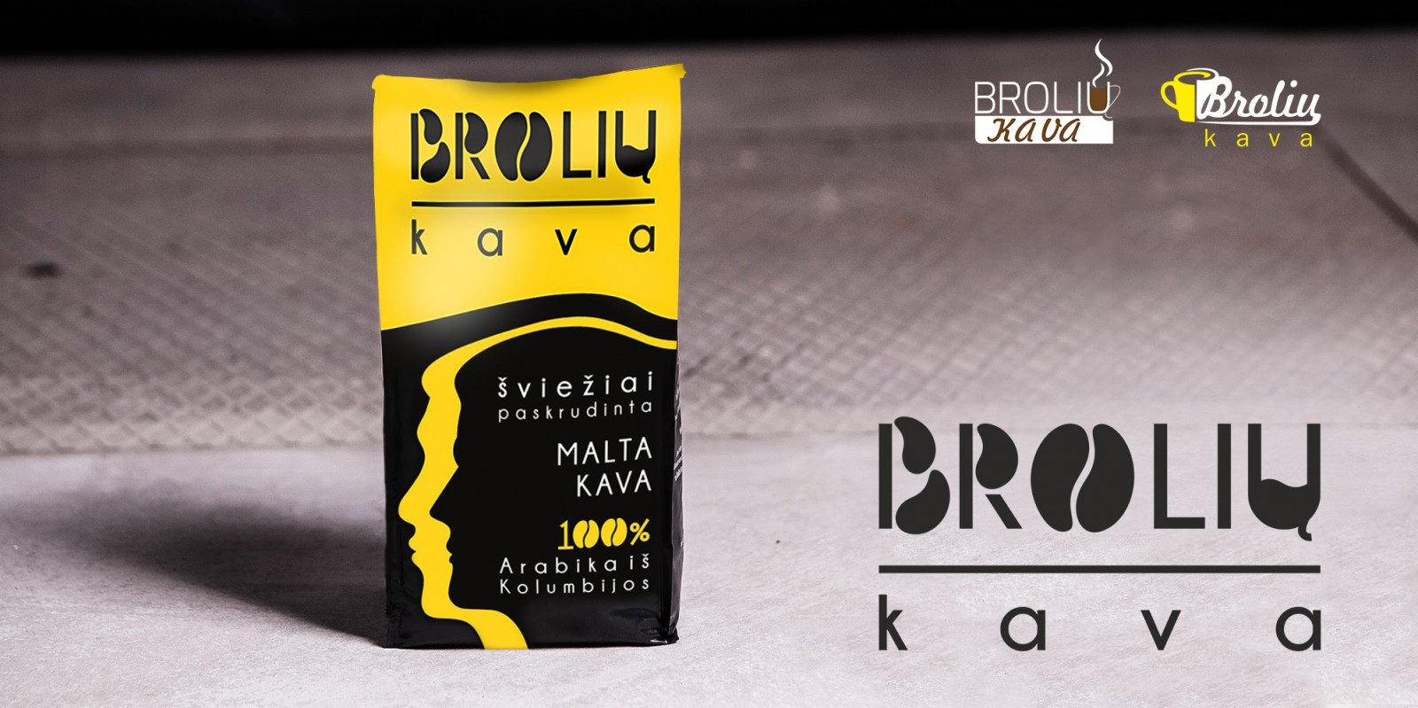 "Brolių kava" logo and packaging design - Broliu kava
