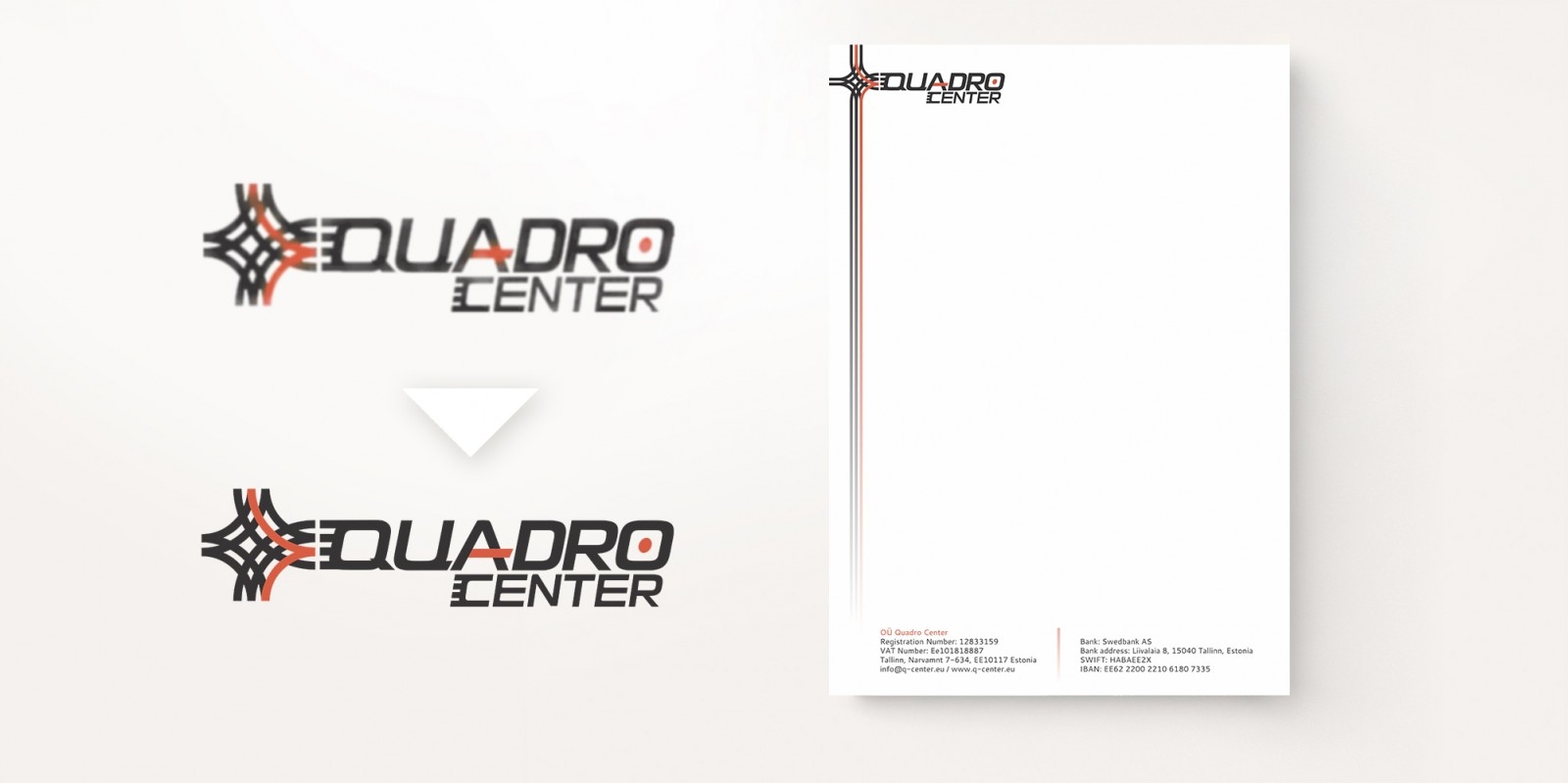 "Quadro Center" vectorized logo and letterhead - Quadro
