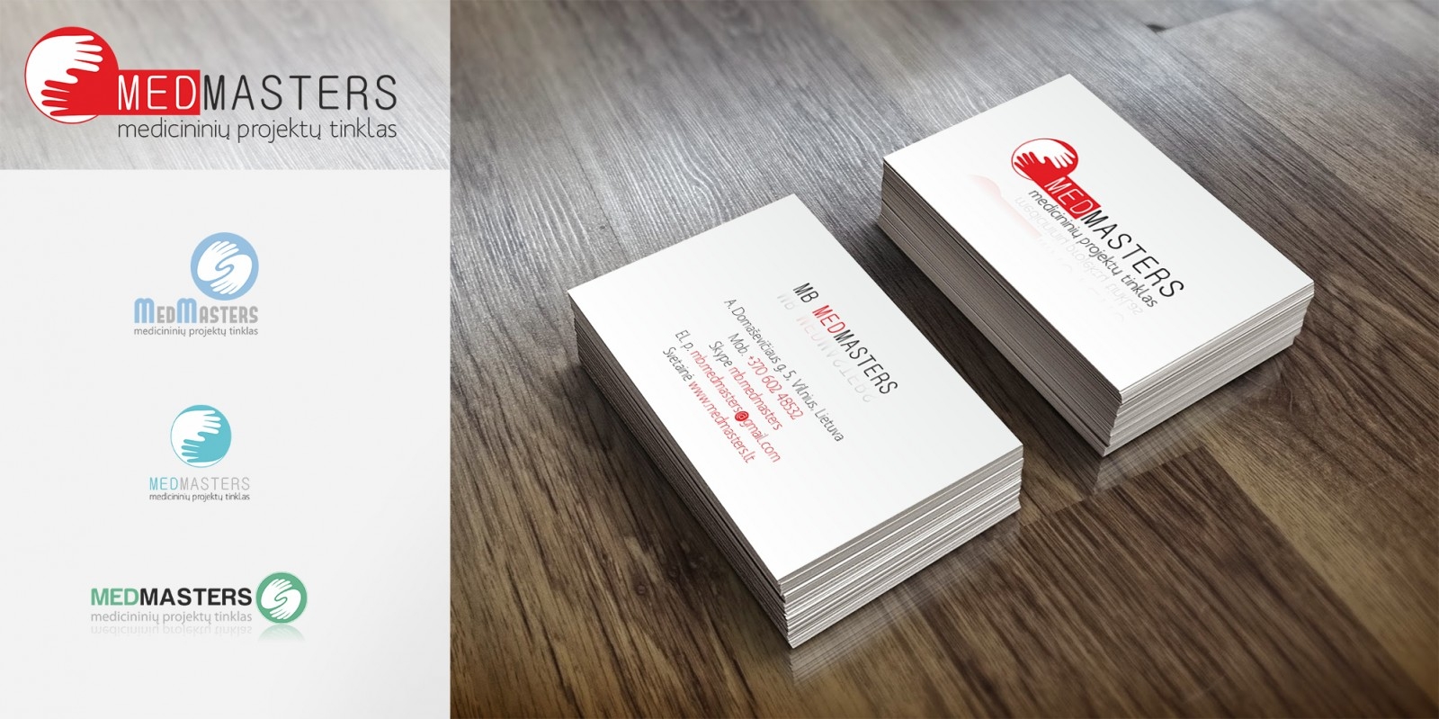 "Medmasters" logo and business cards - medmaster